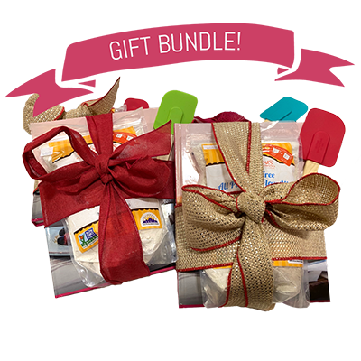 2 cookbook gift bundles with ribbon